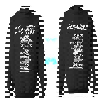 ダックス憤怒 ダックスフンド グッズ 犬 おもしろ 面白い ダジャレ 親父ギャグ 長袖tシャツ スウェットシャツ - Kawaiitshirt