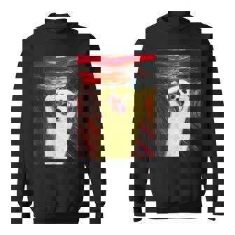 トイプードル 面白いtシャツ 犬 ムンクの叫び かわいい メンズ 子供 おもしろ 服 グッズ ネタ わんこ スウェットシャツ - Kawaiitshirt