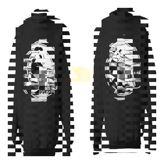 トラック運転手 パンダ 運送業 水墨画 和風 おもしろ 動物 スウェットシャツ - Kawaiitshirt