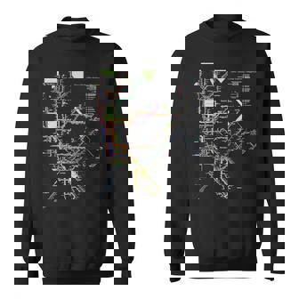 ニューヨーク市メトロマップアート I Heart Ny お土産ギフト 長袖tシャツ スウェットシャツ - Kawaiitshirt