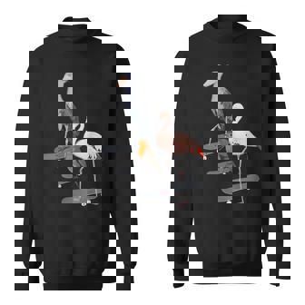 ハシビロコウ フラミンゴ スケートボード 鳥 動物 図 バードウォッチング 贈り物 鳥類学者 生物学者 自然科学 スウェットシャツ - Kawaiitshirt