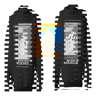 ハニワくん の ムンクの叫び 埴輪【ゆるフレンズ】名画 パロディ 歴史土器 キャラクター かわいい イラスト 面白い 長袖tシャツ スウェットシャツ - Kawaiitshirt