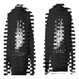 バルセロナ サグラダファミリア ヴィンテージ スパニッシュ I Love Barcelona スウェットシャツ - Kawaiitshirt