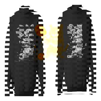 ピックルボール選手 ピックルボールの猫 長袖tシャツ スウェットシャツ - Kawaiitshirt