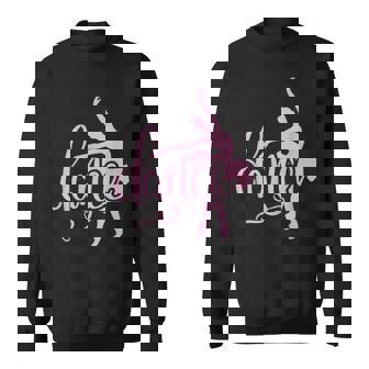 ピンクのバレエダンサー、スクリプトダンスレタリングデザイン。 スウェットシャツ - Kawaiitshirt