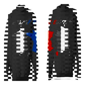 フランスの地図の中のフランス国旗tシャツ スウェットシャツ - Kawaiitshirt