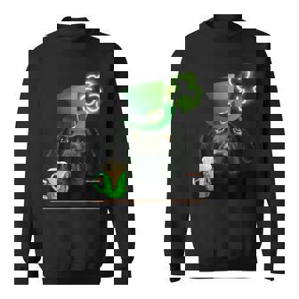 ブラックラボシャツ シャムロック アイリッシュドッグ 絵 聖パトリックス スウェットシャツ - Kawaiitshirt