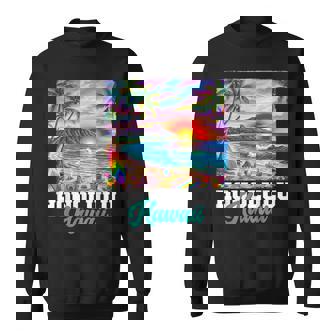 ホノルル ハワイ ハワイアン 波 ビーチ 夏 サーフィン レトロ スウェットシャツ - Kawaiitshirt