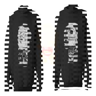 ムエタイキックボクシングチャンピオンとしてのマルチーズドッグ スウェットシャツ - Kawaiitshirt