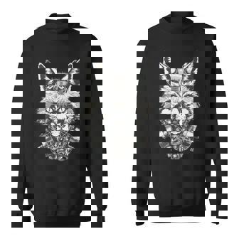 メカニカルきつね 近未来デザイン 長袖tシャツ スウェットシャツ - Kawaiitshirt