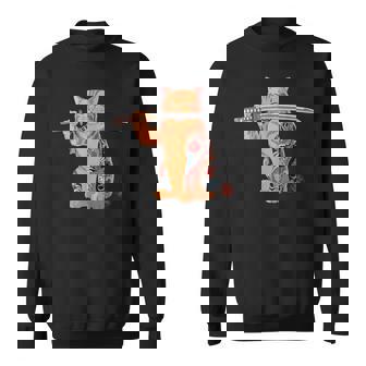 ヤクザ 猫 サムライ タトゥー 日本語 オレンジ 猫 グラフィック スウェットシャツ - Kawaiitshirt