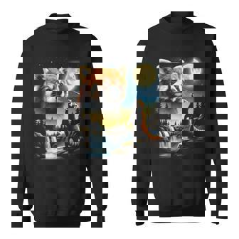 レッサーパンダ ハウリング トゥ ザ ムーン ミーム おもしろ 90年代 レッサーパンダ スウェットシャツ - Kawaiitshirt