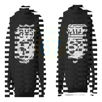 レトロ ルート 67 ハイウェイ サイン ヴィンテージ ロード ノスタルジア スウェットシャツ - Kawaiitshirt