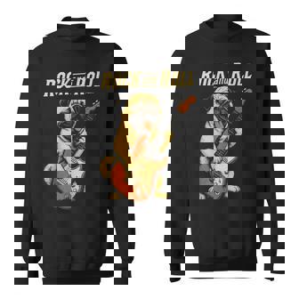 ロックするパグ犬 ギター演奏の面白デザイン スウェットシャツ - Kawaiitshirt