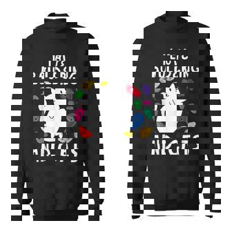 ロッククライミングホールズ クライマー キュート I Love ボルダリングと猫 スウェットシャツ - Kawaiitshirt