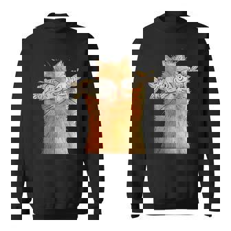 ヴィンテージ かわいい 面白い 猫 2匹の魚が目についた 恋人 気まぐれな スウェットシャツ - Kawaiitshirt