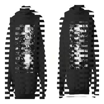 不気味な漫画 少女 怖い目 ホラー ハロウィン 恐ろしい スウェットシャツ - Kawaiitshirt