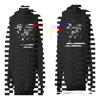 世界地図と世界の国の旗 スウェットシャツ - Kawaiitshirt