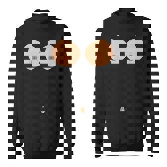 乳首おへそボタン おっぱい 面白いコスチューム スウェットシャツ - Kawaiitshirt