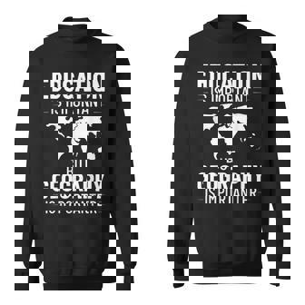 地理教師 地理学者 世界地図 学習史 スウェットシャツ - Kawaiitshirt