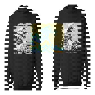 大波 北斎 名画 レトロ スウェットシャツ - Kawaiitshirt