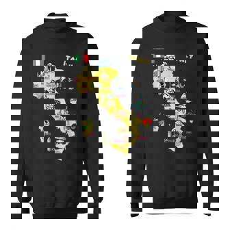 手描きのイタリア地図 観光地 スウェットシャツ - Kawaiitshirt