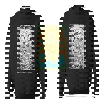 日本神話 音楽 女神弁財天 ステンドグラス スウェットシャツ - Kawaiitshirt