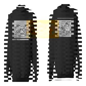 狸 狐 屏風絵 日本画 たぬき きつね スウェットシャツ - Kawaiitshirt