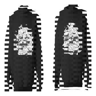 猫 ガイコツ メンズ おもしろ かわいい ネコ 面白いtシャツ 動物 メンズ レディース にゃんこ ネタ 服 長袖tシャツ スウェットシャツ - Kawaiitshirt