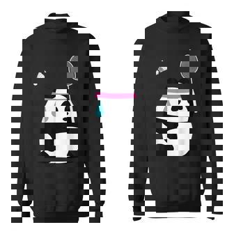 疲れきったバドミントンパンダ 面白いかわいいシャトルコック動物 スウェットシャツ - Kawaiitshirt