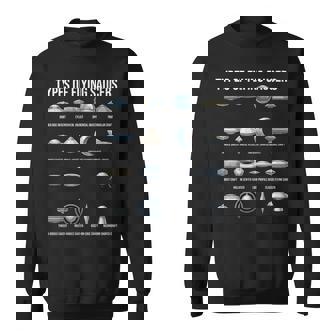 空飛ぶ円盤の種類 Ufo 宇宙人 宇宙好き スウェットシャツ - Kawaiitshirt