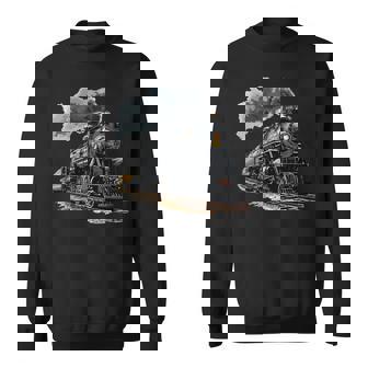 蒸気機関車 鉄道 機関車 ギフト 蒸気機関車 長袖tシャツ スウェットシャツ - Kawaiitshirt