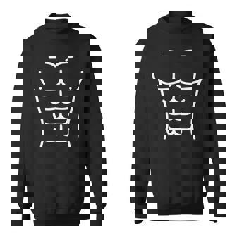 面白いシックスパック腹筋のアウトラインフィットネスデザイン スウェットシャツ - Kawaiitshirt