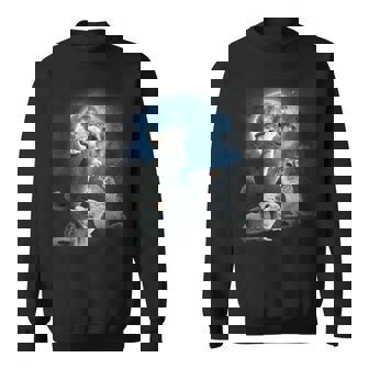 面白いチンチラシャツ 月に吠えるチンチラ スウェットシャツ - Kawaiitshirt