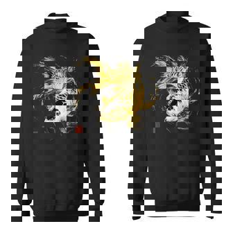 鯉 黒金 アクアリウム ニシキゴイ 観賞魚 イラスト スウェットシャツ - Kawaiitshirt