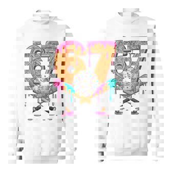 67 Ice Cream Drip Baseball Number 67 Player 67Th Birthday Sweatshirt - Thegiftio