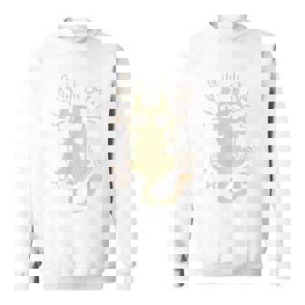 90S Y2k Clinging Tomcat Cat Leaving Scratch Marks Sweatshirt - Monsterry