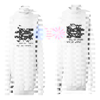 American Flag Teach Love Freedom Preschool Teacher 4th July Sweatshirt Unisex | Mazezy