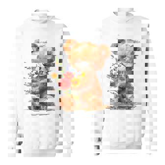 Baby Bear With Flowers Cute Lil Bears Snugglebear Daughter Sweatshirt - Thegiftio