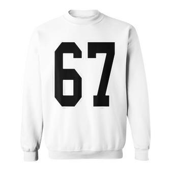Black And White Number 67 Jersey Player Uniform 67 Fan Sweatshirt - Thegiftio UK