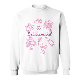 Bridesmaid Bride Squad Bow Wedding Bridal Party Bachelorette Sweatshirt - Thegiftio UK