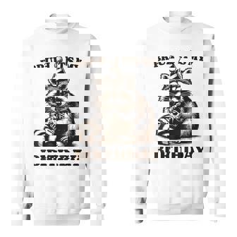 Bruh It's My Birthday Raccoon Pizza Birthday Party Sweatshirt - Monsterry