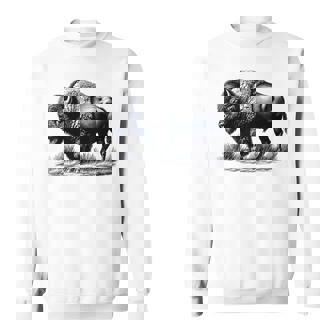 Buffalo Retro Bison Animal Sweatshirt | Mazezy