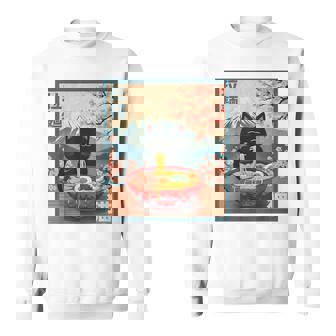 Cat Eating Ramen Anime Sweatshirt | Mazezy