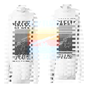 Cat Lover And Flute Player Pet Cats Play Flute Sweatshirt Unisex | Mazezy