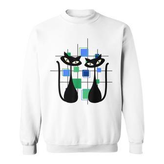 Cats Midcentury Mid Century Retro Atomic Age Space Sweatshirt - Thegiftio UK