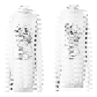 Cavachon Dog Raising Paw Sweatshirt - Monsterry