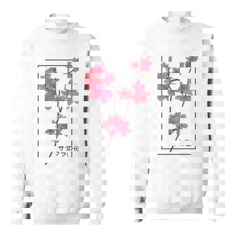 Cerisier Japonais En Fleurs Esthétique Manche Longue Sweater e - Cadeauxyz