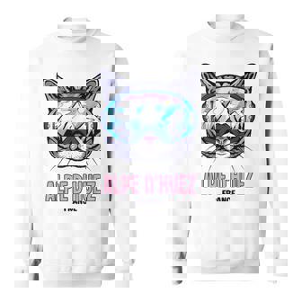 Chat Masque Deki Panoramique Montagne Alpe D'huez Sweater e - Cadeauxyz