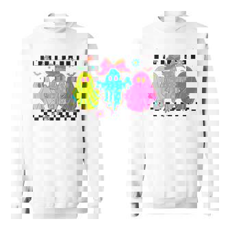 Checkered Neon Halloween Ghost Sweatshirt | Seseable FR